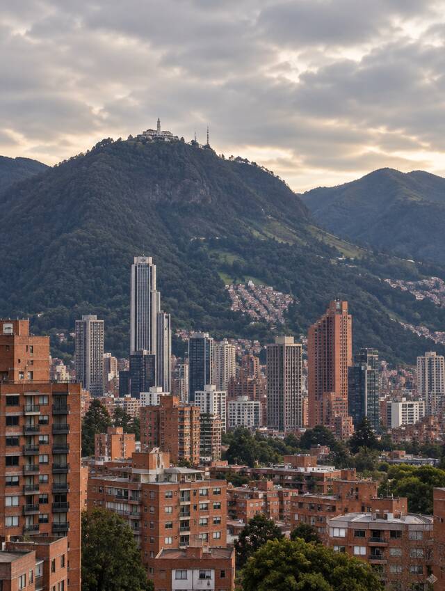 Bogotá con Monserrate al fondo